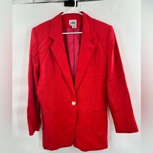 Sake red linen womens blazer vintage size 12